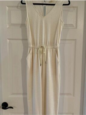 BeBop Cream Sleeveless Drawstring Maxi Dress